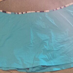 Anne Cole Locker Turquoise Skirt-Style Bikini Bottom W/ Striped Waist - Size XL